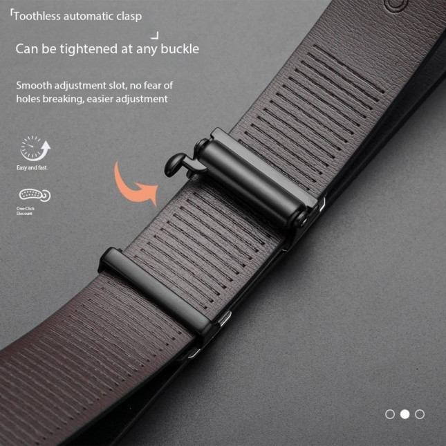 Cartelo  Black Leather Ratchet Belt MWY84312